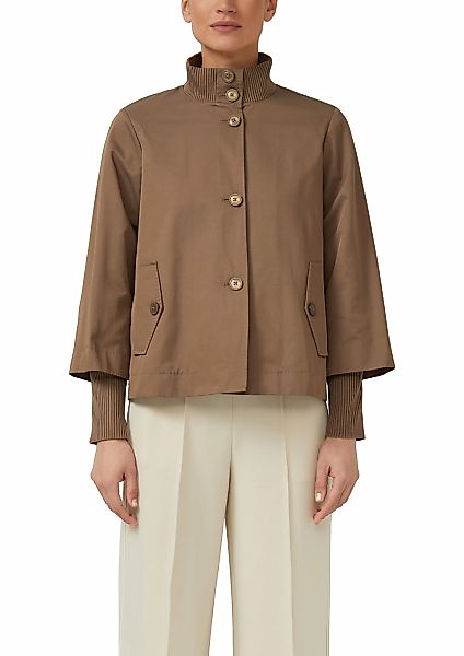 s.Oliver BLACK LABEL Kurzjacke ohne Kapuze mit Stehkragen und Knopfleise günstig online kaufen