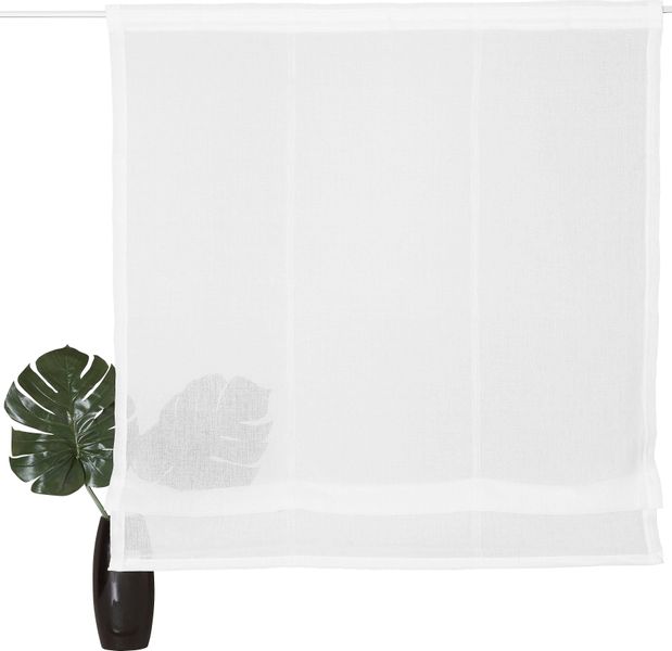 my home Raffrollo "TENDER" mit Klettband transparent, Leinen Optik mit Stru günstig online kaufen