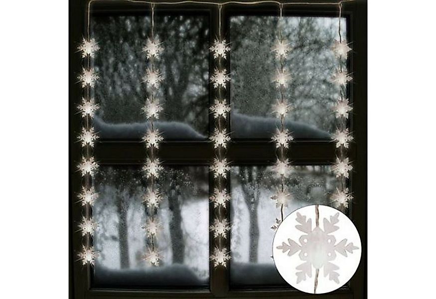 BURI Lichterkette LED Lichtervorhang Schneeflocken 75x85cm Weihnachtesdeko günstig online kaufen