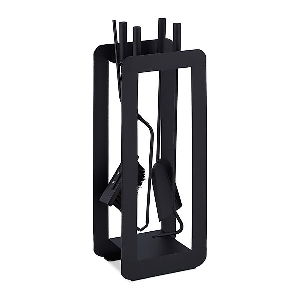 relaxdays Kamingarnitur 5-teiliges Kaminbesteck in Schwarz günstig online kaufen