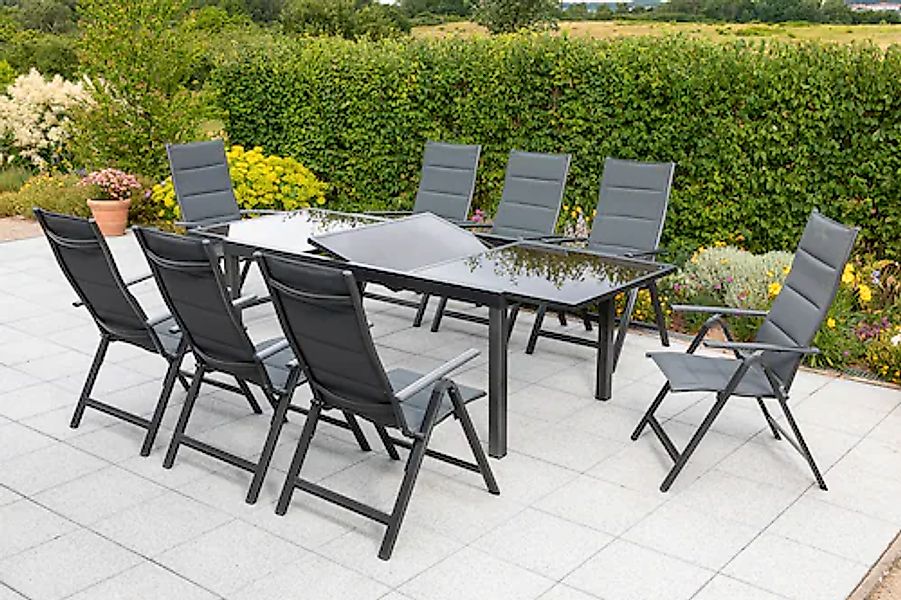 MERXX Garten-Essgruppe »Taviano« Set, 9 Stk. tlg. 8 Klappsessel, 5-fach ver günstig online kaufen