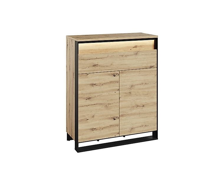 Compleo Garderoben-Set Loft Set LIMA, (Kommode, Kleiderbügel, Spiegel), Mod günstig online kaufen