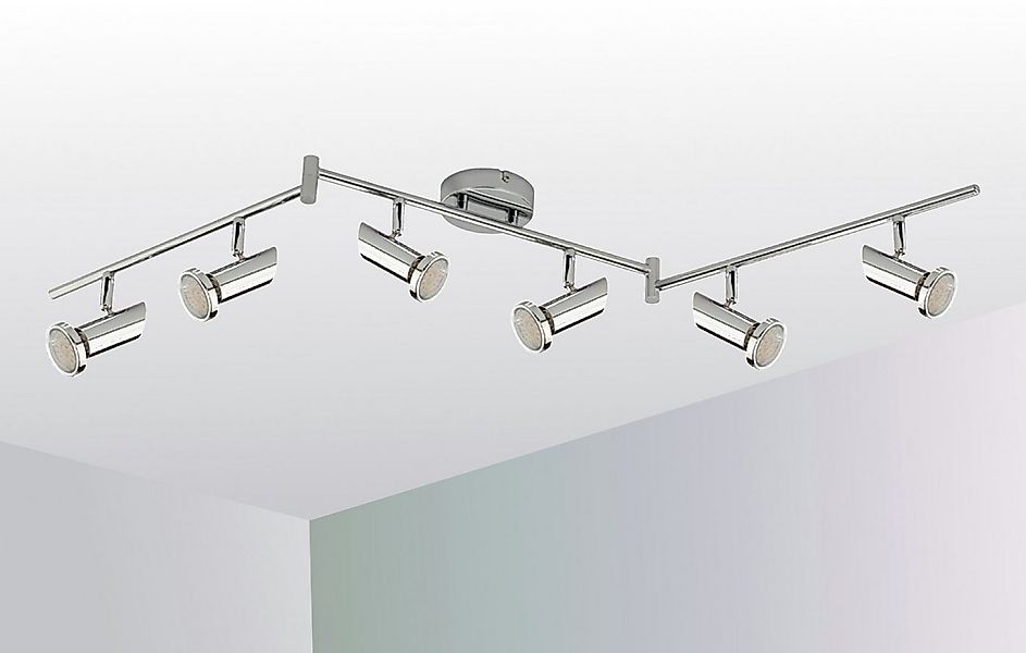 TRANGO LED Deckenspots, 6-flammig 2000-068 LED Wohnzimmer Lampe MIA in Chro günstig online kaufen