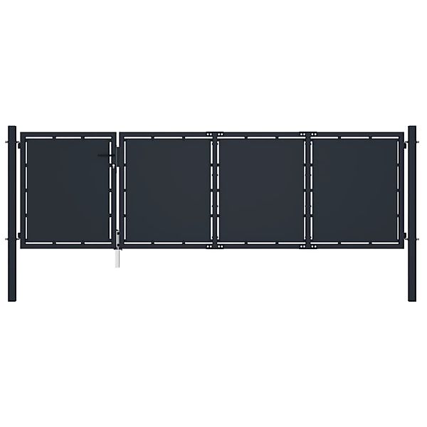 vidaXL Gartentor Stahl 350 x 100 cm Anthrazit 144536 günstig online kaufen