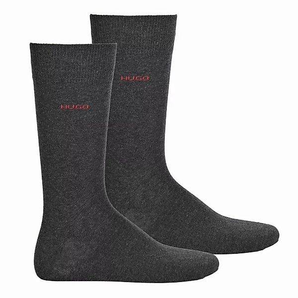 HUGO Herren Socken 2er Pack - RS Uni CC, Kurzsocken, einfarbig Dunkelgrau E günstig online kaufen