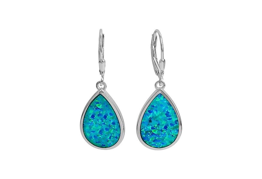 Vivance Paar Ohrhänger 925/- Sterling Silber synth. Opal blau günstig online kaufen