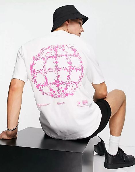 River Island – T-Shirt in Weiß mit Blumen-Print günstig online kaufen