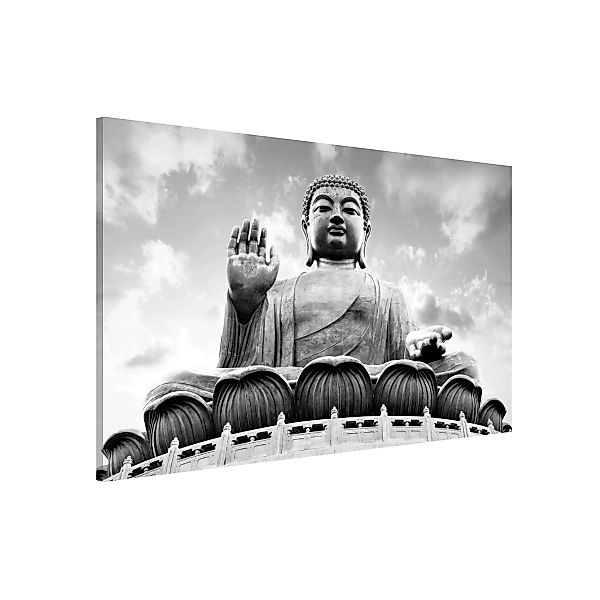 Magnettafel Großer Buddha Schwarz-Weiß günstig online kaufen