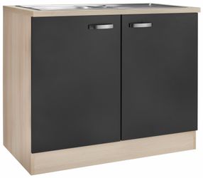 OPTIFIT Spülenschrank "Faro", mit Metallgriffen, Breite 100 cm günstig online kaufen