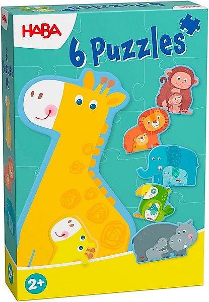 Haba Puzzle 6 erste Puzzles Tierfamilie, 12 Puzzleteile günstig online kaufen