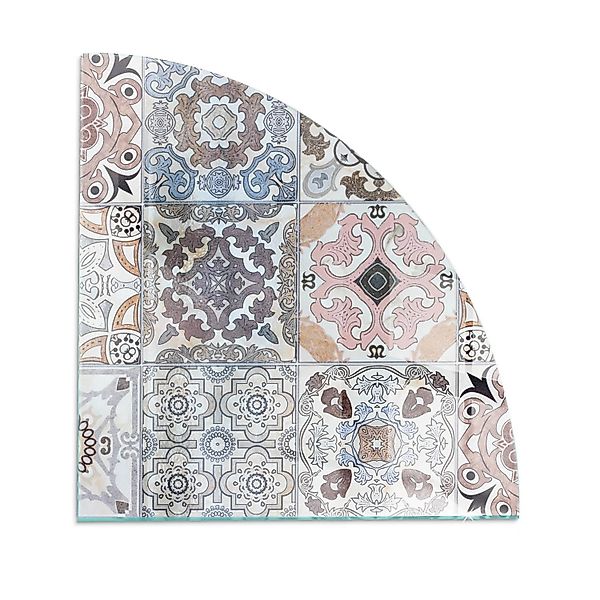 Tulup Glasplatte für Kamin Mosaikmuster in Fliesen Bodenplatte Glas für Ofe günstig online kaufen