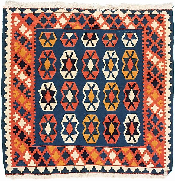 morgenland Wollteppich »Kelim - Oriental quadratisch - 100 x 96 cm - dunkel günstig online kaufen