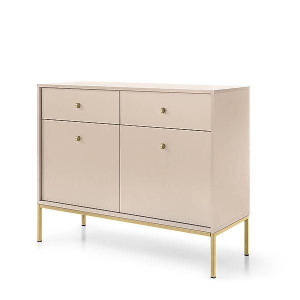 Sideboard 104cm in beige, Fußgestell schwarz, MALAGA-160 günstig online kaufen