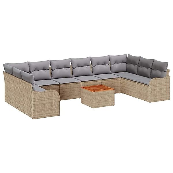 vidaXL Garten-Sofa-Set 11-Tlg Beige Hellgrau 3356173 günstig online kaufen