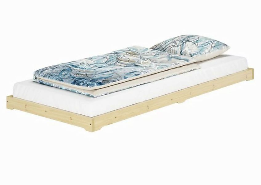 ERST-HOLZ Bett Niederflurbett Futon Massivholzbett extra niedrig Fichte geö günstig online kaufen