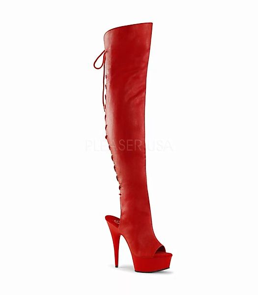 Plateau Overknee Stiefel DELIGHT-3019 - Rot günstig online kaufen