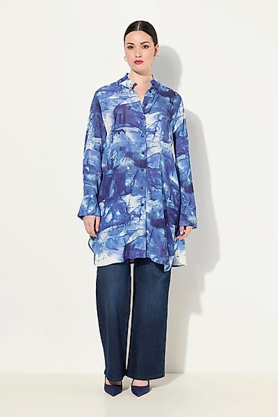 Ulla Popken Longbluse Longbluse Batikmuster A-Linie günstig online kaufen