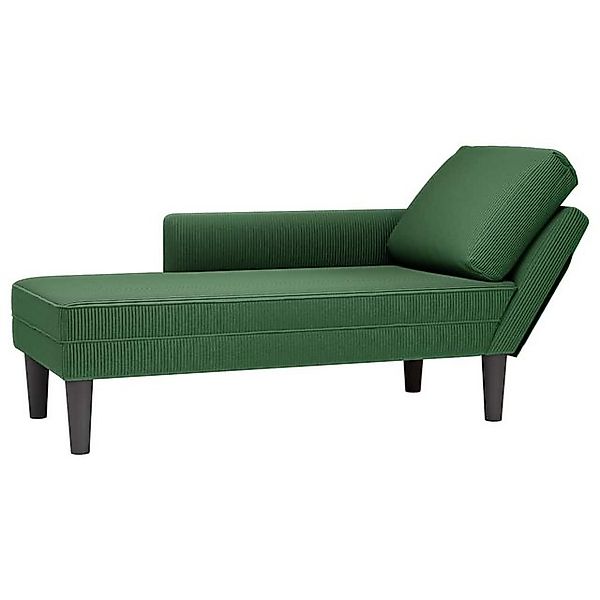 vidaXL Chaiselongue Chaiselongue mit Kissen Dschungelgrün Cordstoff, 1 Teil günstig online kaufen