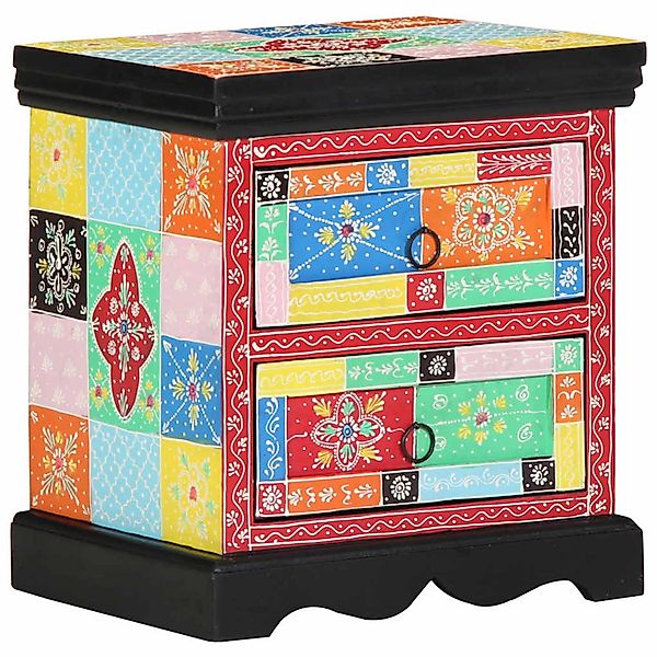 vidaXL Nachttisch 2 Stk Mehrfarbig 40 x 35 x 45 cm Massives Mangoholz 40175 günstig online kaufen