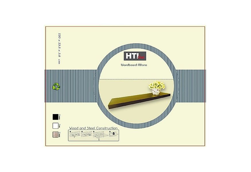 HTI-Living Wandregal Wandregal 120 cm Altona Schwarz, Stück 1-tlg., Wandreg günstig online kaufen