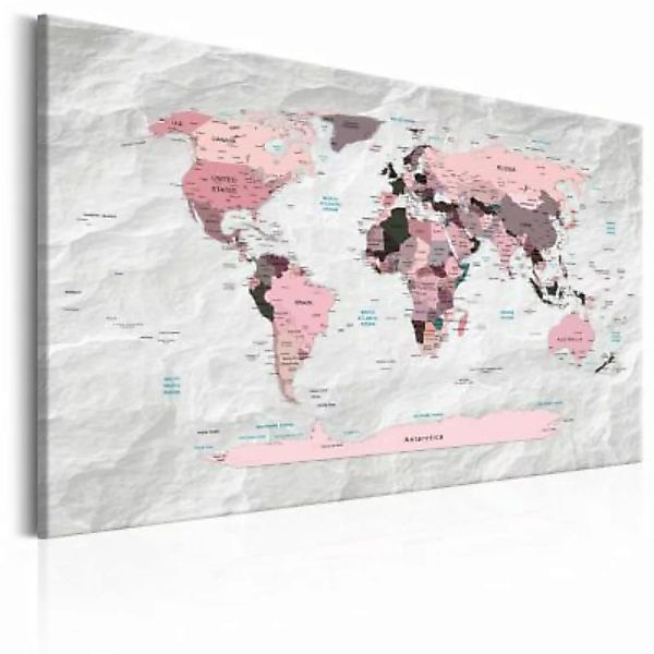 artgeist Wandbild World Map: Pink Continents mehrfarbig Gr. 60 x 40 günstig online kaufen