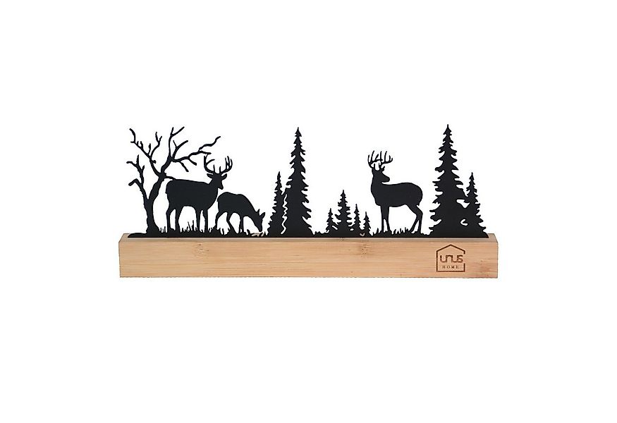 UNUS HOME Dekofigur Aufsteller Wald Silhouette 3 Hirsche (schwarz), Wald-Si günstig online kaufen