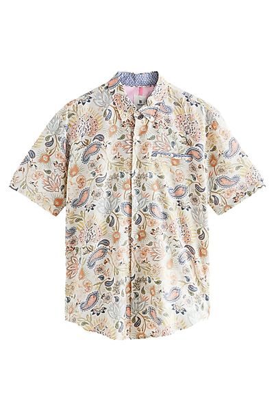 Next Kurzarmhemd Kurzarmshirt mit opulenter Blumenstruktur günstig online kaufen