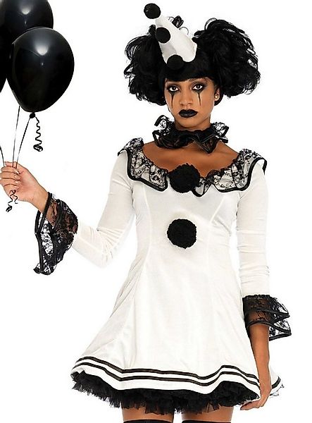Leg Avenue Clown-Kostüm Clown Rüschenkleid - Halloween Kostüm Damen, Schwar günstig online kaufen