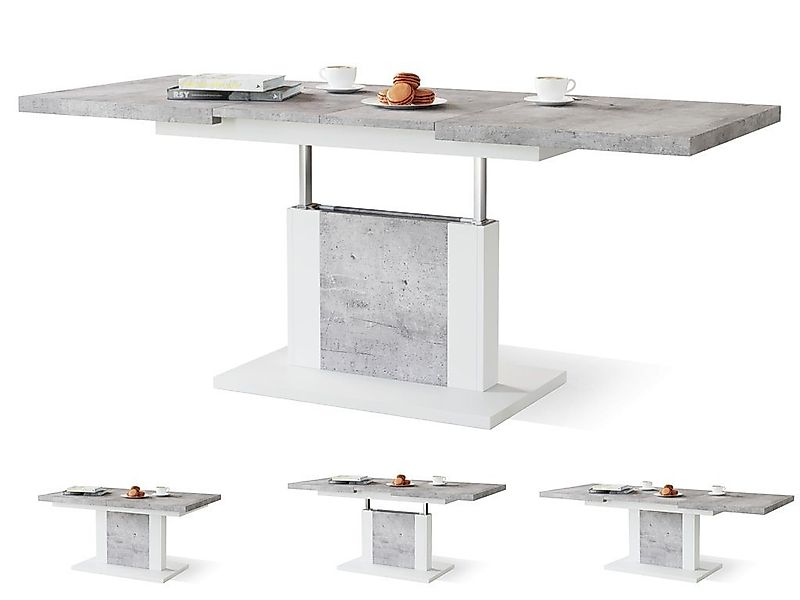 designimpex Couchtisch Design Orion stufenlos höhenverstellbar ausziehbar E günstig online kaufen