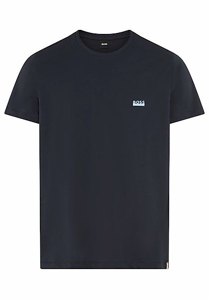 BOSS T-Shirt Rundhals, Jersey, kleines Logo, günstig online kaufen