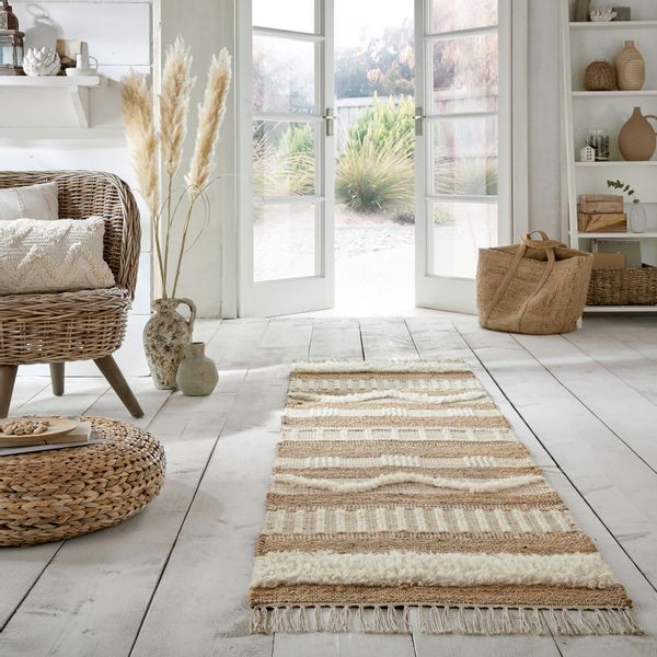 FLAIR RUGS Läufer "Medina, mit abstraktem Streifenmuster" rechteckig 12 mm günstig online kaufen