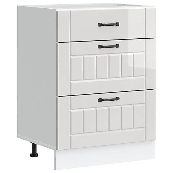 vidaXL Küchenunterschrank Lucca Hochglanz-Weiß Holzwerkstoff 854271 günstig online kaufen