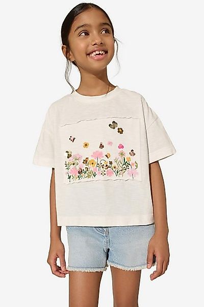Next Paillettenshirt T-Shirt mit Blumenstickerei und Pailletten (1-tlg) günstig online kaufen