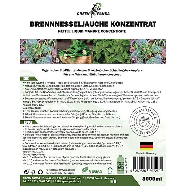 GreenPanda Pflanzendünger Brennnessel Jauche - Brennnessel günstig online kaufen