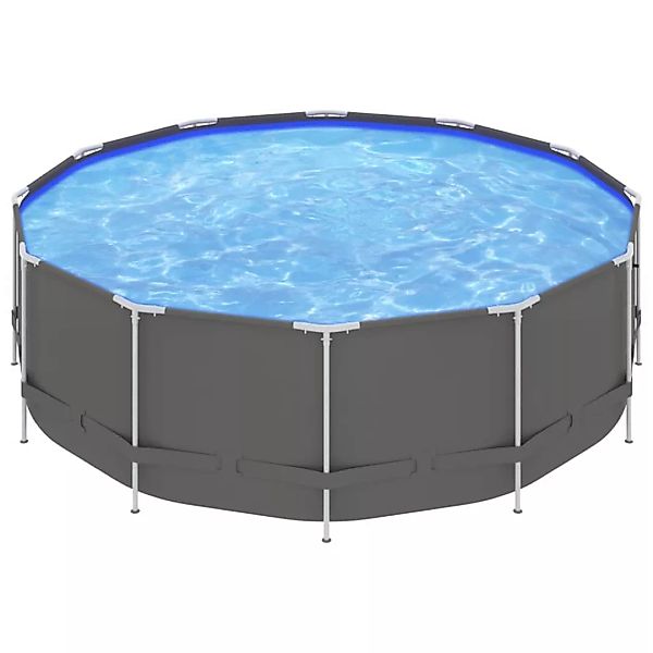 Swimming Pool Mit Stahlrahmen 457x122 Cm Anthrazit günstig online kaufen