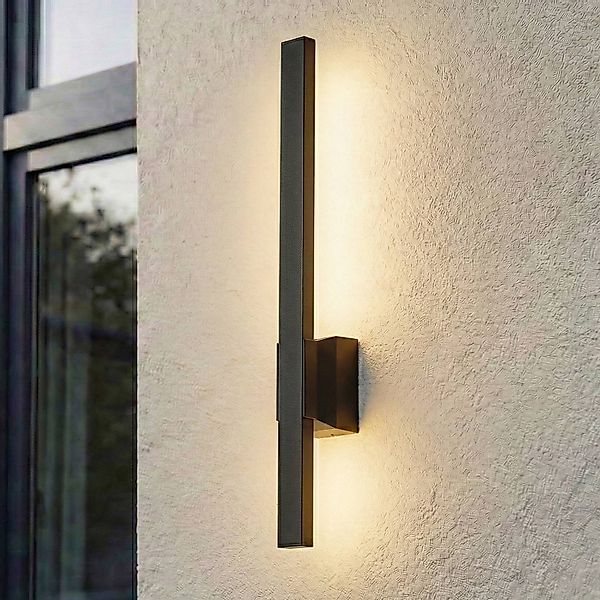Lindby LED-Außenwandleuchte Sakari, schwarz, Alu, Höhe 50 cm günstig online kaufen
