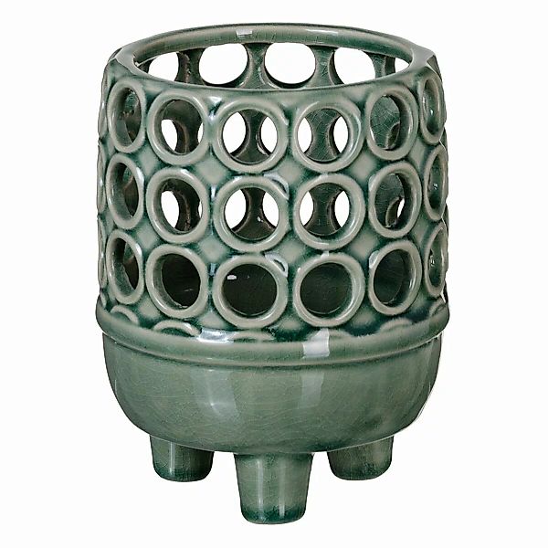 Vase 12,5 X 12,5 X 15,5 Cm Aus Keramik Grün günstig online kaufen