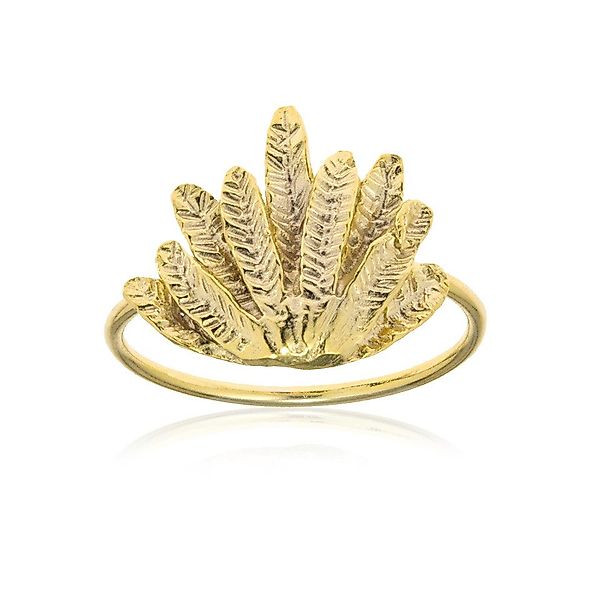Cavill Silberring Feder-Motiv Vergoldeter Silber Ring günstig online kaufen