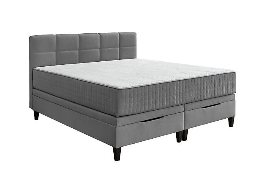 Boxspringbett ca. 180x200 cm mit Bettkasten und Topper H2/H3 wendbar anthra günstig online kaufen
