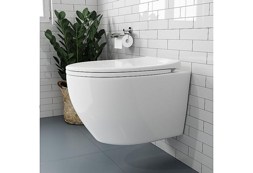 HOROW Tiefspül-WC Hänge WC Spülrandlos Toilette - 360° Einloch Superspin Sp günstig online kaufen