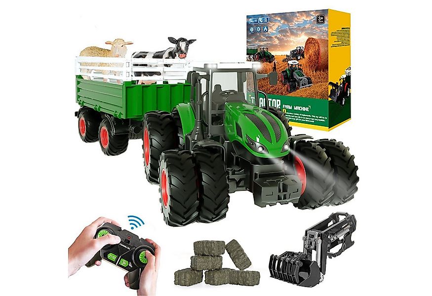 Esun RC-Traktor Ferngesteuerter Traktor Spielzeug ab 2 3 4 5Jahre, (Packung günstig online kaufen