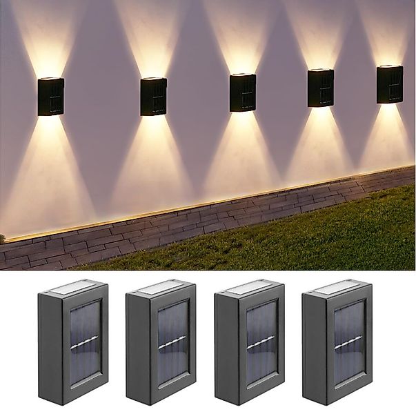 oyajia Außen-Wandleuchte 4er Set LED Solarleuchte günstig online kaufen