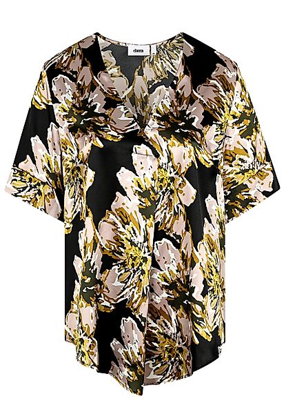 elanza T-Shirt Satin-Shirt mit Blüten-Print in günstig online kaufen