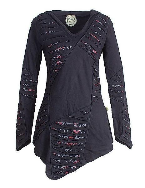 Vishes Zipfelkleid Langarm Damen Baumwoll Cutwork-Kleid Hoodie Zipfelkapuze günstig online kaufen