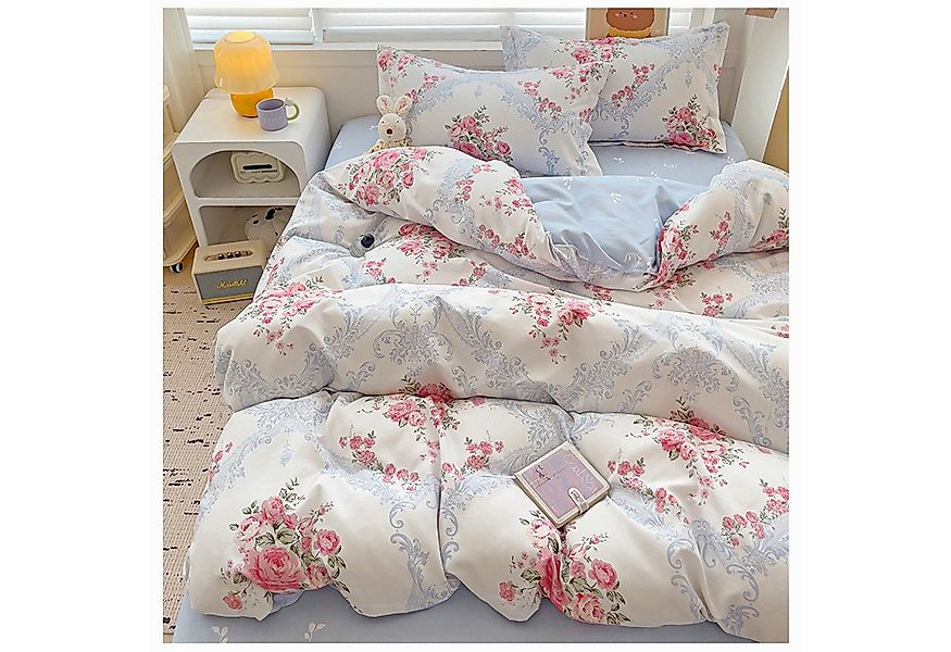 wohnTRAUM24 Bettwäsche Bettwäsche Set 135x200cm,200x200cm Pflanzenmuster Ti günstig online kaufen