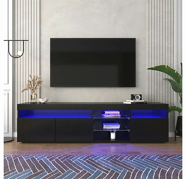 autolock TV-Schrank Schwarz moderner TV-Schrank, helles Panel, variable LED günstig online kaufen
