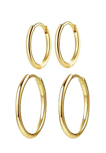 Hey Happiness Ohrring-Set Layer Creolen Silber 925 Damen, 2 Paare, 4-tlg., günstig online kaufen