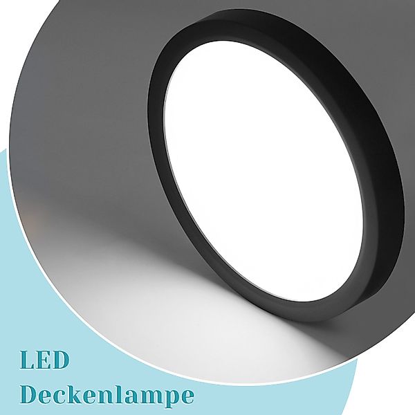 Nettlife LED Panel Deckenleuchte Schwarz Rund günstig online kaufen