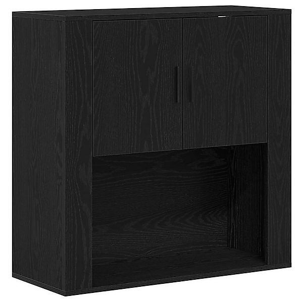 vidaXL Schuhschrank Wandregal Schwarze Eiche 80x33x80 cm Holzwerkstoff (1-S günstig online kaufen