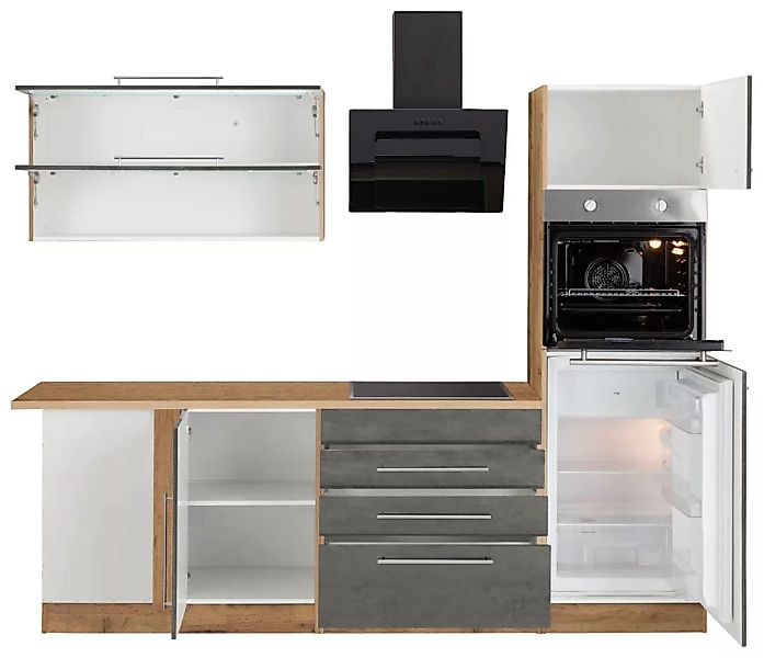 Kochstation Winkelküche "KS-Samos", mit E-Geräten, Stellbreite 300 x 250 cm günstig online kaufen
